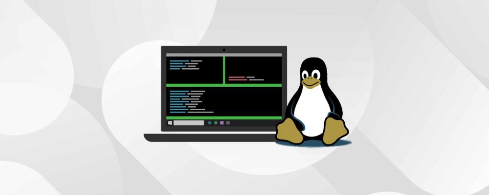 Linux penguin sitting next to laptop