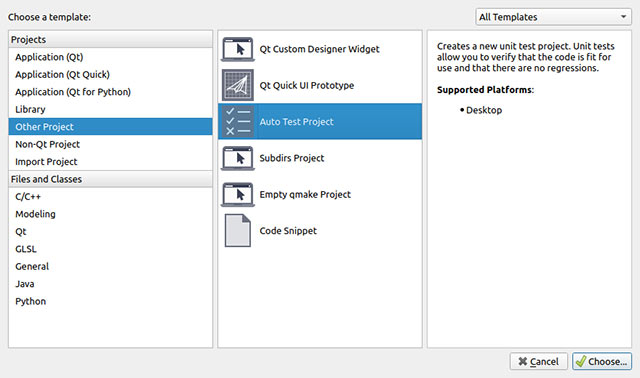 Generating Unit Tests using Qt-Creator