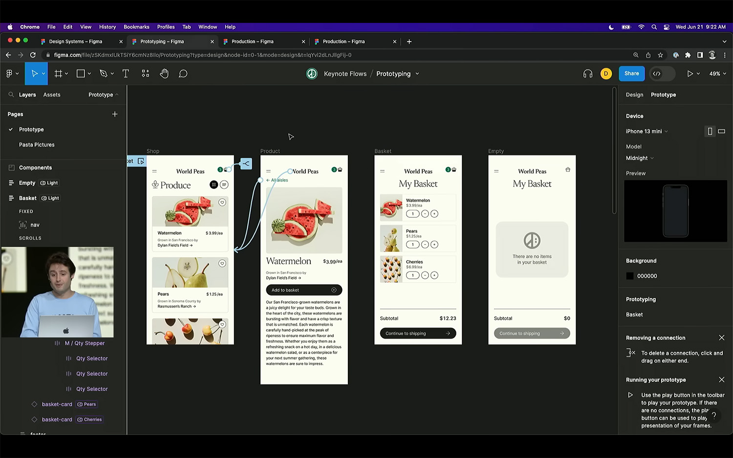 Protoyping using Figma's new Variables feature.