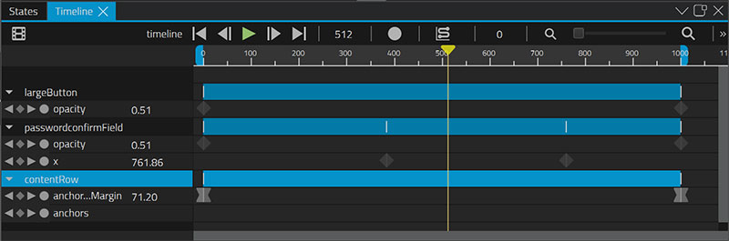 Animations Timeline in Qt Design Studio