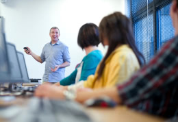 Instructor in front of class