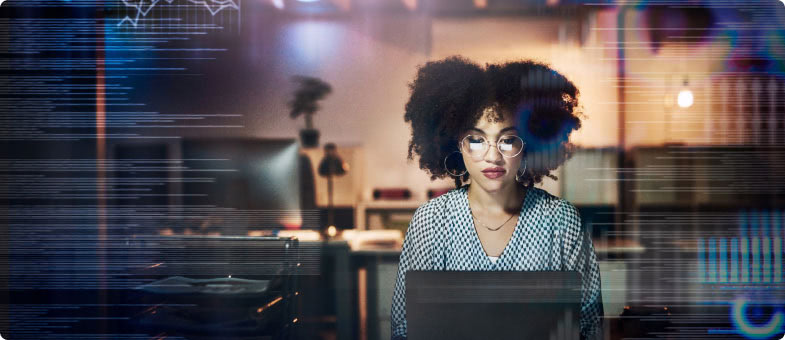 Woman looking at monitor