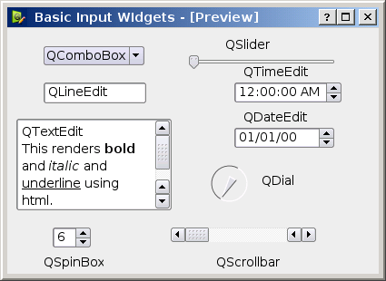 Input Widgets