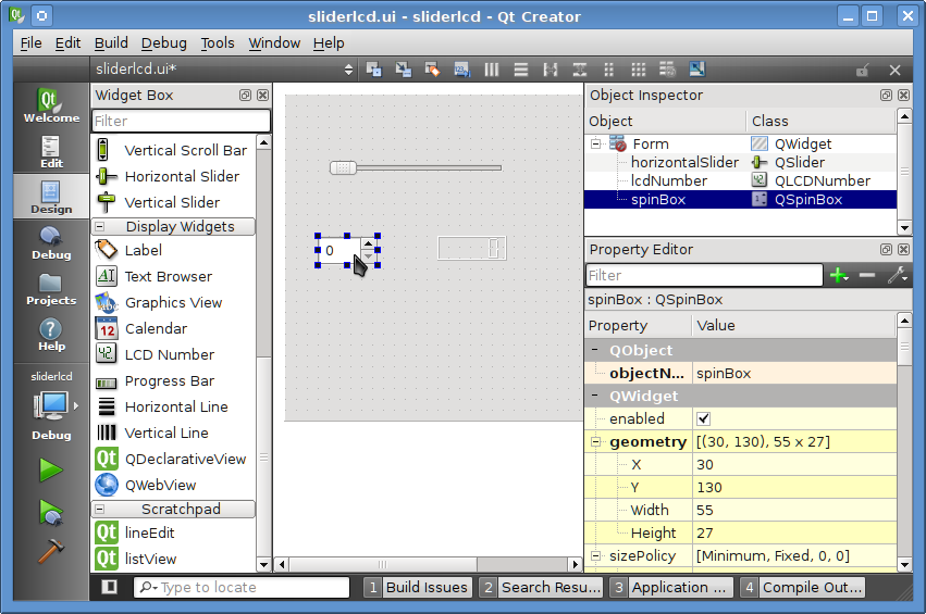 QtCreator in Design Mode