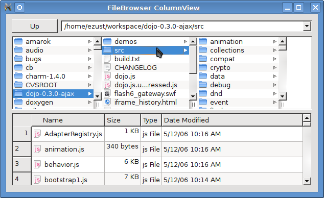 ColumnView File Browser