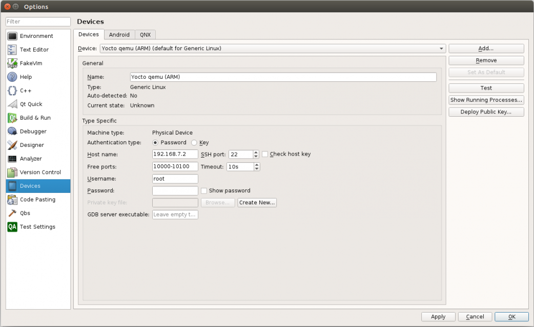 Configuring Qt Creator for Yocto Development