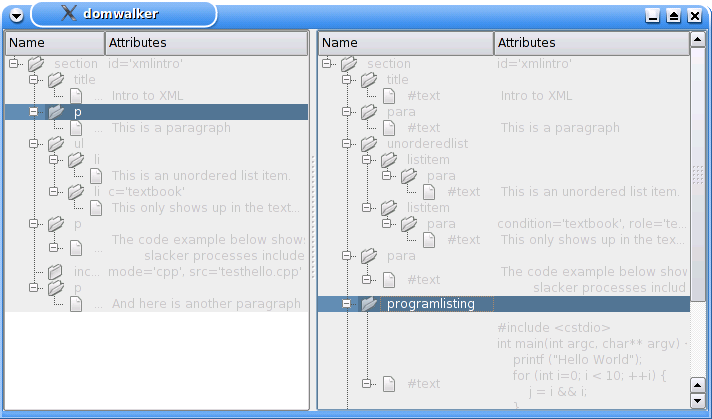 XML Tree Views