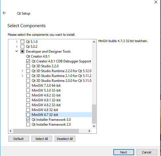 Select components